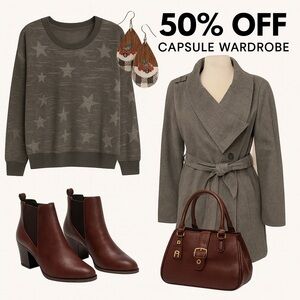 Aigner Purse, Sofft Boots, Splendid Top, Guess Coat, Earrings Bundled for $71!